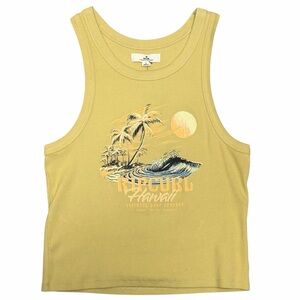 Rip Curl  Seabreeze Rib knit Graphic Tank in Hawaii Light Green  Size Large NWT